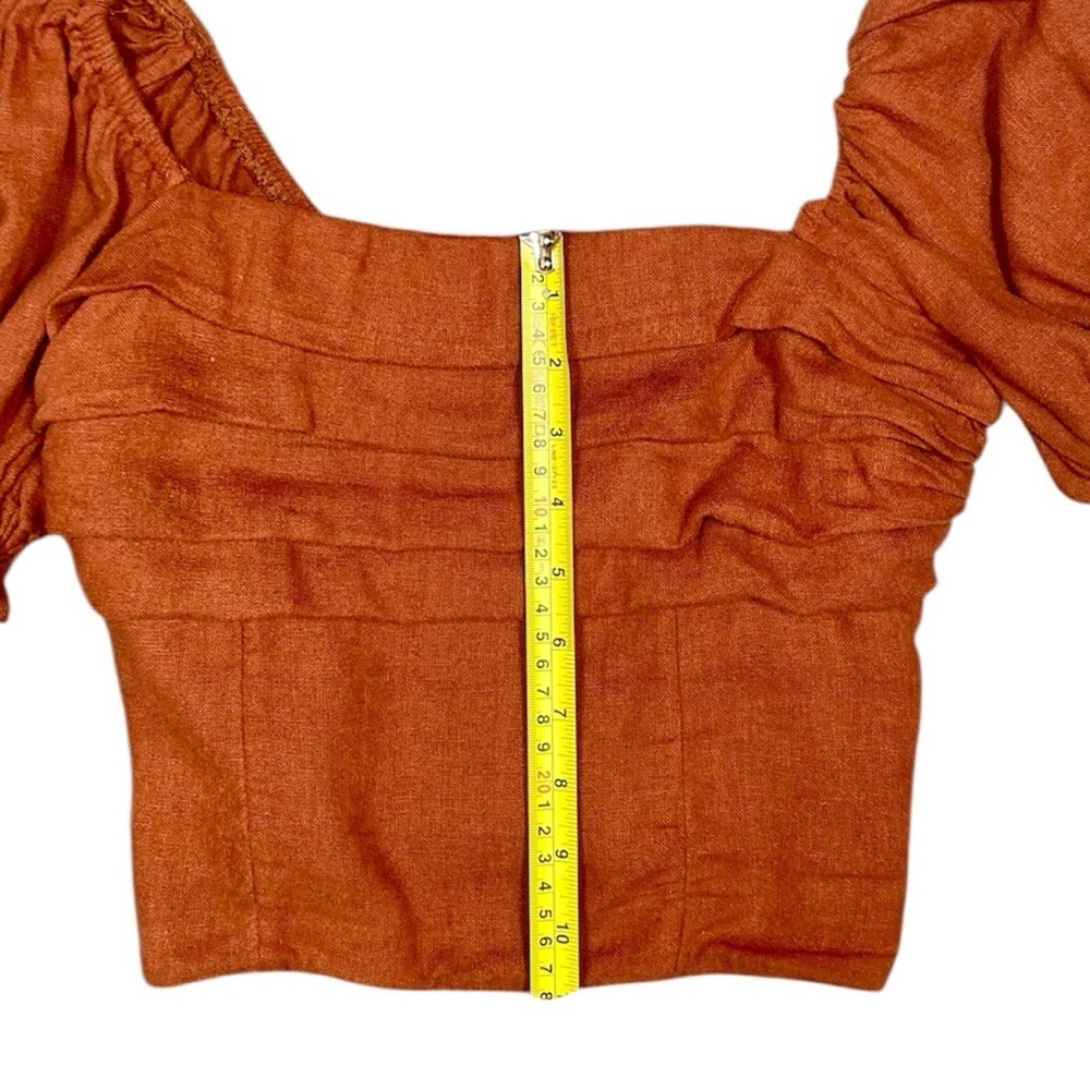 Abercrombie & Fitch Terracotta Puff Sleeve Blouse Size XS - Picture 6 of 7